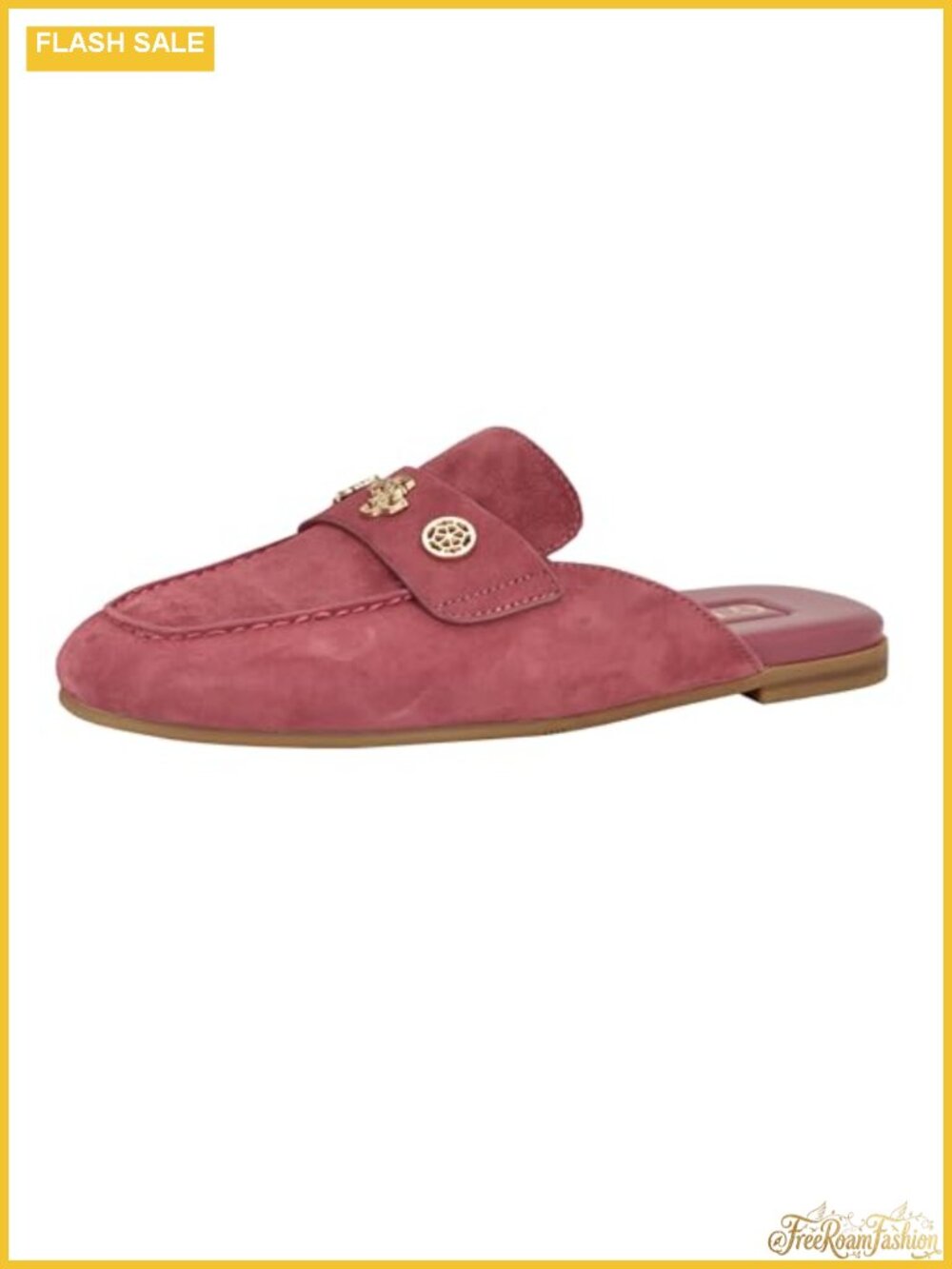 Loafer-Inspired Mules with Logo Hardware Square Toe Slip-On